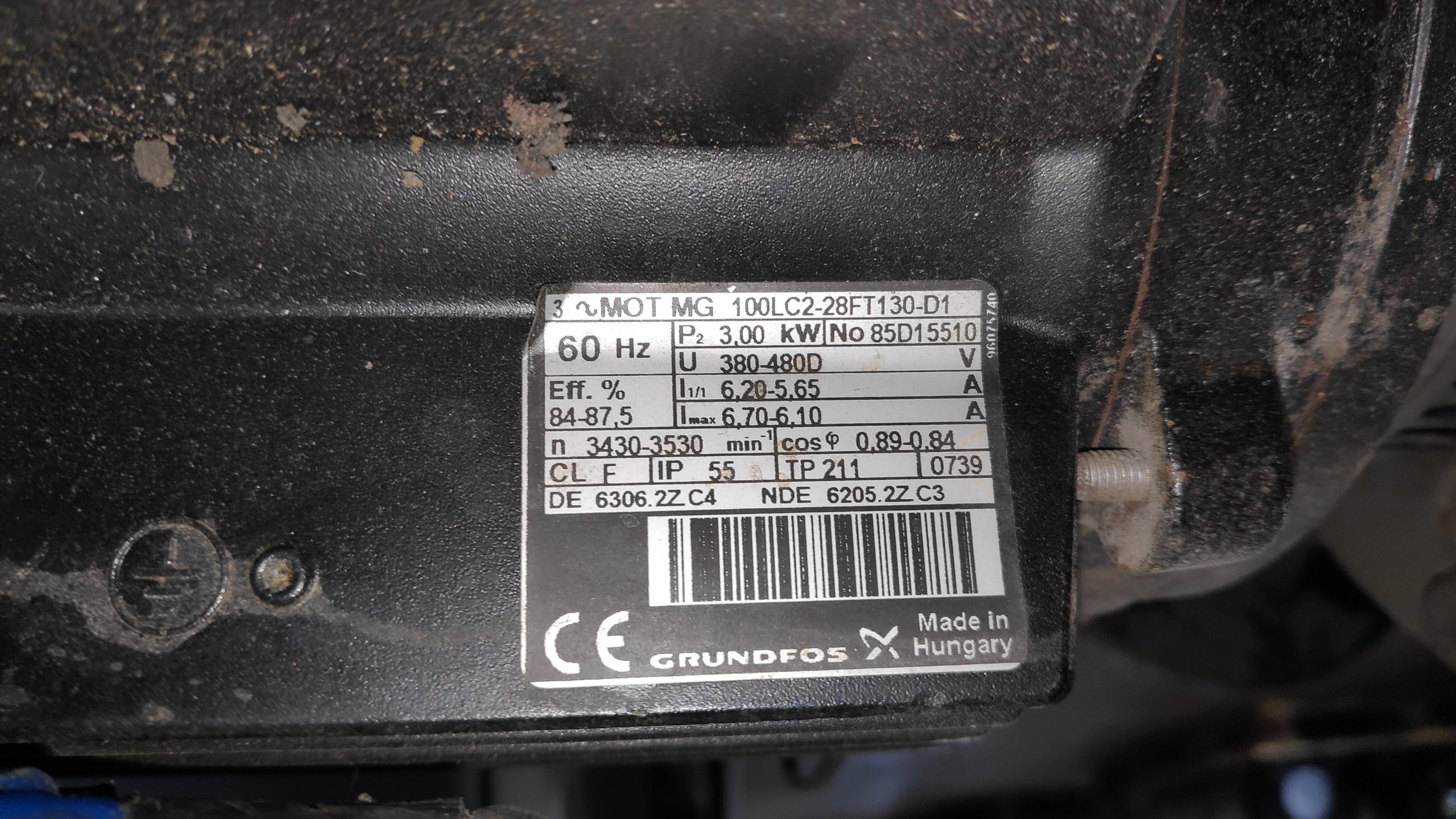 Bomba de Simple Etapa Grundfos LP 80-125/124 A-I-A-A UUE, 3 kW, 50.0 m³/h, 3500 RPM.
