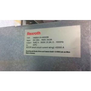 Servo Drive Bosch Rexroth HMS01.1N-W0036-A-07-NNNN, inversor de un solo eje para control de movimiento industrial.