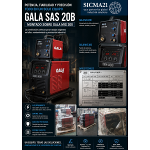 Equipo de soldadura GALA GAR SAS 20B MIG 300 industrial para soldadura MIG MAG
